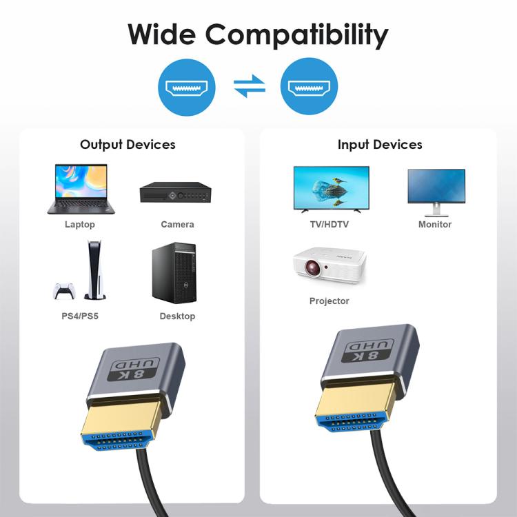 0.7m Coiled Coaxial 8K 48Gbps HDMI 2.1 Cable, Port:Up to Up Elbow - Cable by PMC TechLife | Online Shopping South Africa | PMC TechLife | Buy Now Pay Later Mobicred