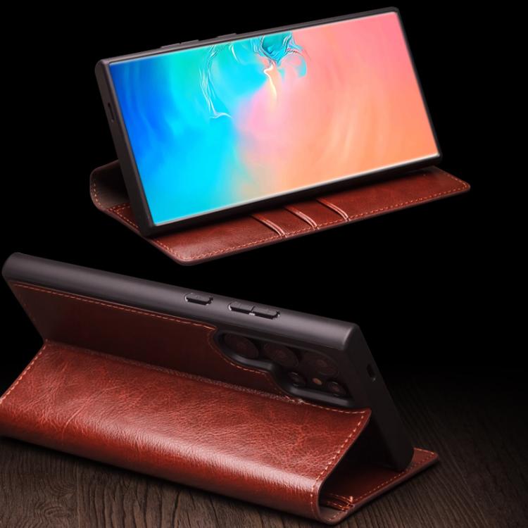 For Samsung Galaxy S25+ 5G QIALINO Genuine Leather Phone Case(Brown) - free shipping - PMC Jewellery - Order now!