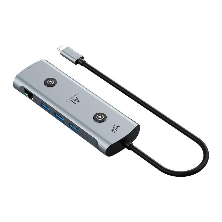 YCE V172 12 in 1 USB-C / Type-C HUB Adapter AI Docking Station(Grey) - USB HUB by PMC TechLife | Online Shopping South Africa | PMC TechLife | Buy Now Pay Later Mobicred