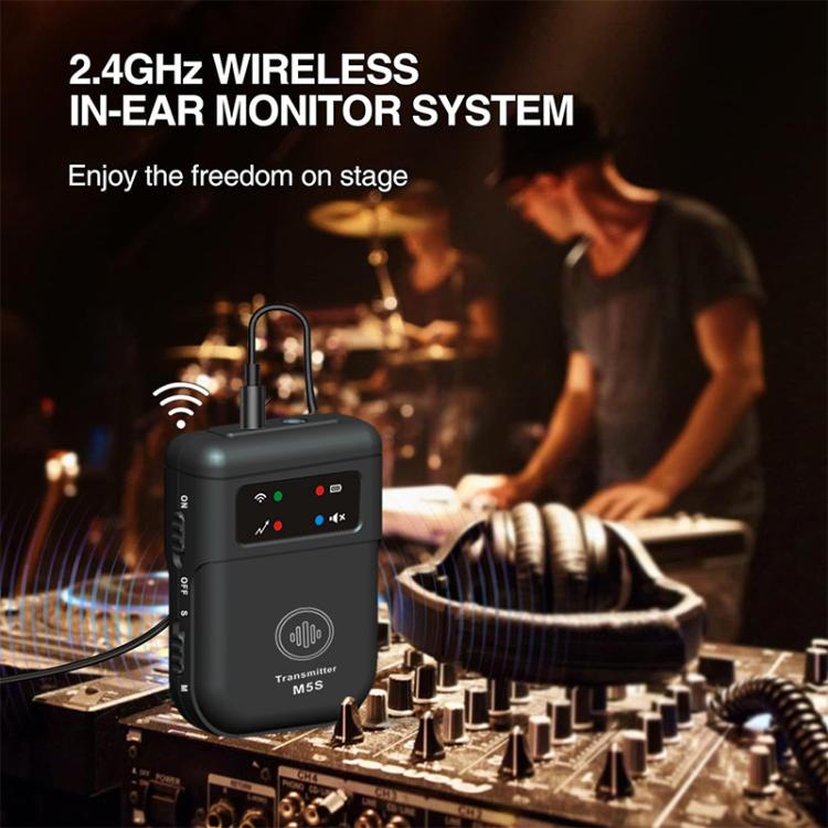 M5S Wireless In-Ear Monitor System for Stage Live Broadcast 2.4G Transmitter & Receiver(Black) - Microphone by PMC Jewellery | Online Shopping South Africa | PMC Jewellery | Buy Now Pay Later Mobicred