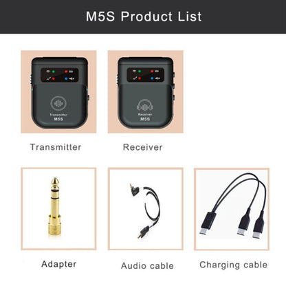 M5S Wireless In-Ear Monitor System for Stage Live Broadcast 2.4G Transmitter & Receiver(Black) - Microphone by PMC Jewellery | Online Shopping South Africa | PMC Jewellery | Buy Now Pay Later Mobicred