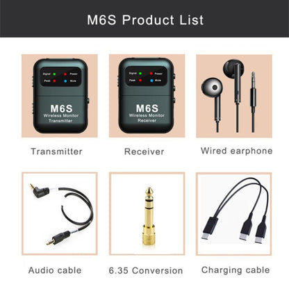 M6S Stereo Wireless In-Ear Monitor System 2.4G Transmitter & Receiver(Black) - Microphone by PMC Jewellery | Online Shopping South Africa | PMC Jewellery | Buy Now Pay Later Mobicred