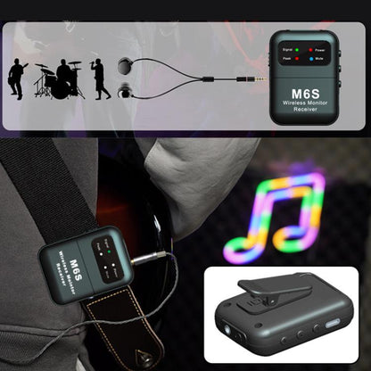 M6S Stereo Wireless In-Ear Monitor System 2.4G Transmitter & Receiver(Black) - Microphone by PMC Jewellery | Online Shopping South Africa | PMC Jewellery | Buy Now Pay Later Mobicred