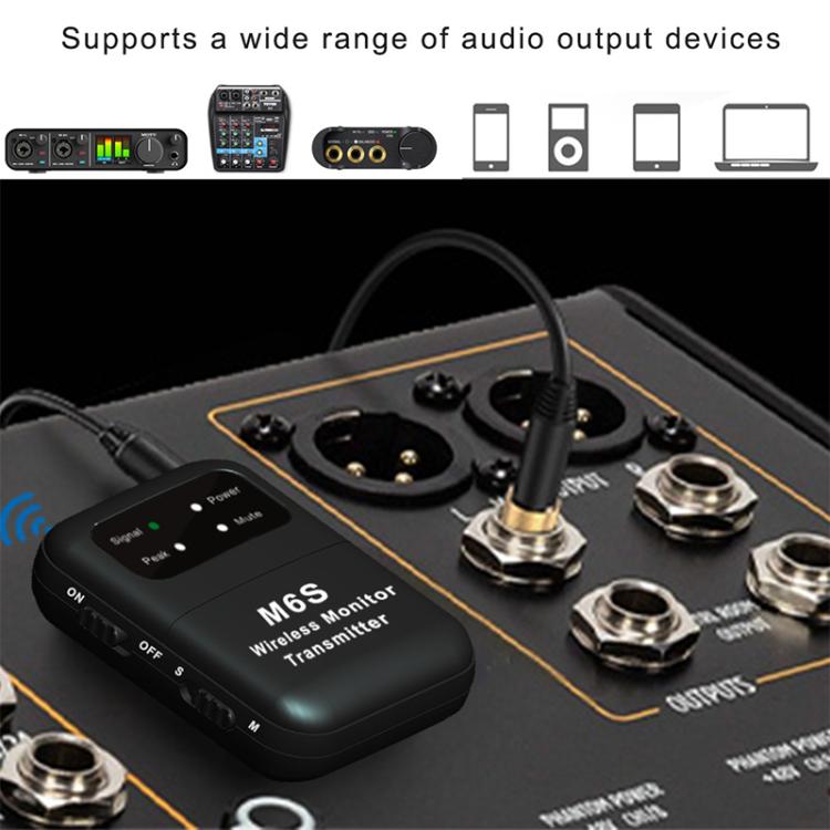 M6S Stereo Wireless In-Ear Monitor System 2.4G Transmitter & Receiver(Black) - Microphone by PMC Jewellery | Online Shopping South Africa | PMC Jewellery | Buy Now Pay Later Mobicred