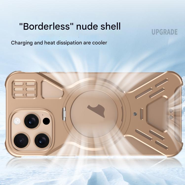 For iPhone 15 Armor 360 Holder Frameless Alloy MagSafe Phone Case(Black) - iPhone 15 Cases by PMc TechLife | Online Shopping South Africa | PMc TechLife | Buy Now Pay Later Mobicred