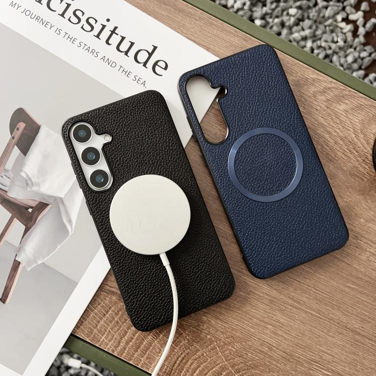 For Samsung Galaxy S25+ 5G CD Magsafe Magnetic Litchi Texture Phone Case(Khaki) - Galaxy S25+ 5G Cases by PMC TechLife | Online Shopping South Africa | PMC TechLife | Buy Now Pay Later Mobicred