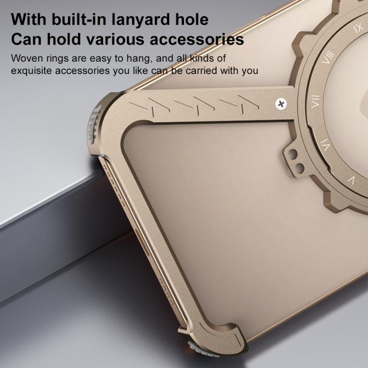 For iPhone 15 Pro Z-shaped Frameless Metal 360 Holder MagSafe Phone Case(Space Grey) - iPhone 15 Pro Cases by PMc TechLife | Online Shopping South Africa | PMc TechLife | Buy Now Pay Later Mobicred