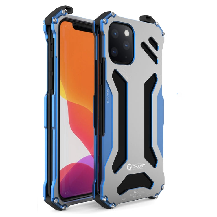 For iPhone 12 Pro Max R-JUST Shockproof Armor Metal Protective Case(Blue) - iPhone 12 Pro Max Cases by R-JUST | Online Shopping South Africa | PMC TechLife | Buy Now Pay Later Mobicred