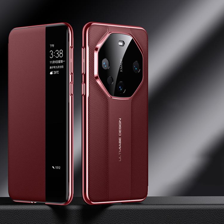 For Huawei Mate 60 Pro Smart View Window Imitation Ultimate Design Phone Case(Red) - Huawei Cases by PMC TechLife | Online Shopping South Africa | PMC TechLife | Buy Now Pay Later Mobicred