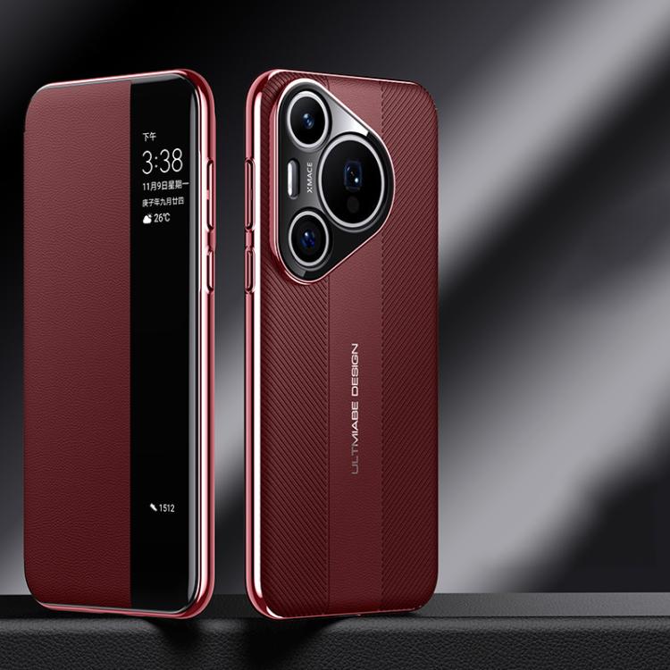 For Huawei Pura 70 Pro Smart View Window Imitation Ultimate Design Phone Case(Red) - Huawei Cases by PMC TechLife | Online Shopping South Africa | PMC TechLife | Buy Now Pay Later Mobicred