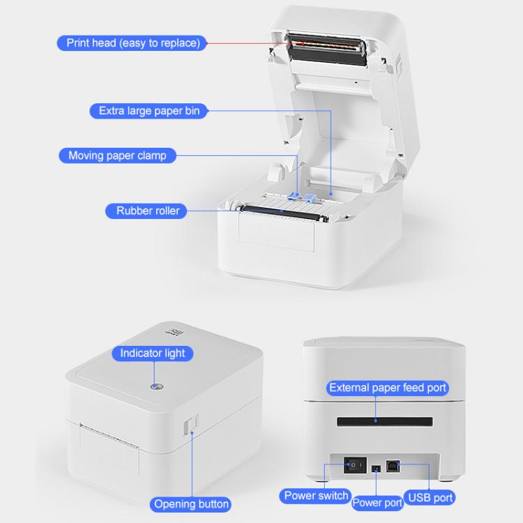 HPRT D35 Computer Version Express Electronic Waybill Printer, Plug:AU Plug(White) - Printer by PMC TechLife | Online Shopping South Africa | PMC TechLife | Buy Now Pay Later Mobicred