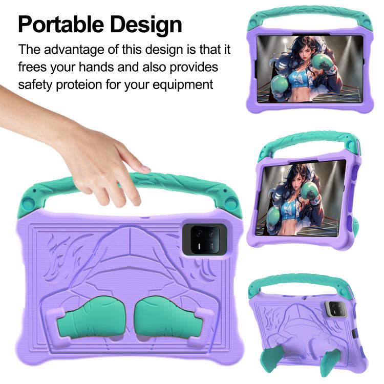 For Honor Pad X8a 11 inch Boxing Series Kickstand EVA Shockproof Tablet Case with Shoulder Strap(Purple Mint) - Honor by PMC TechLife | Online Shopping South Africa | PMC TechLife | Buy Now Pay Later Mobicred