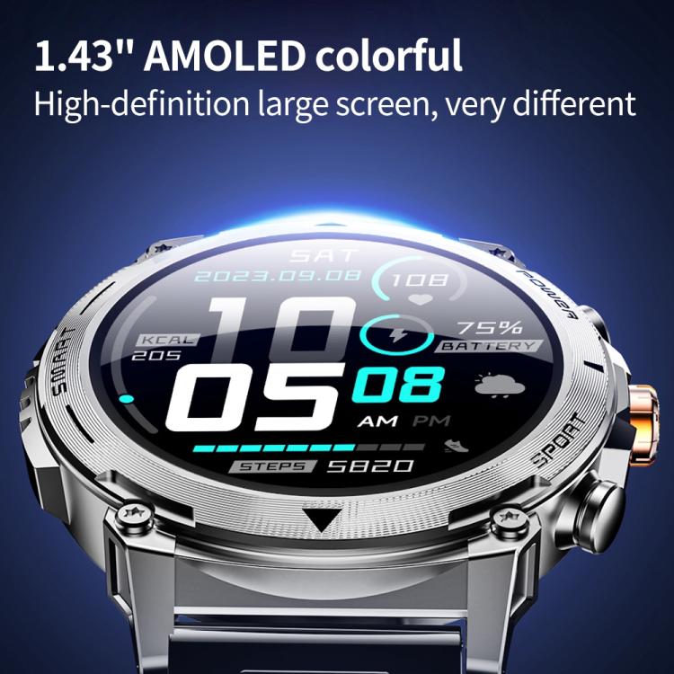 WiWU  SW03 1.43 inch AMOLED IP68 Fitness Smart Watch Supports Bluetooth Call(Silver) - Smart Watches by WIWU | Online Shopping South Africa | PMC Jewellery | Buy Now Pay Later Mobicred