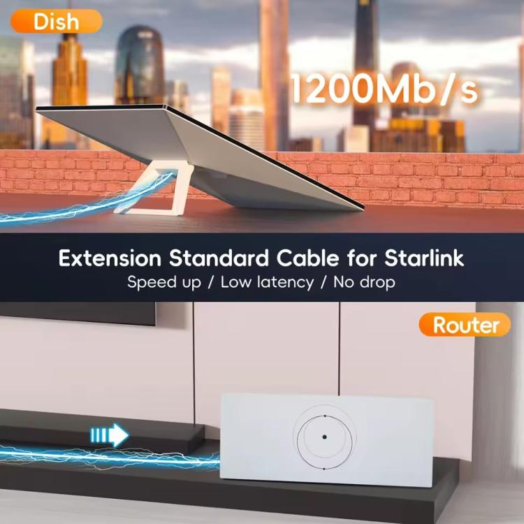 Onten SL301 Starlink Gen3 CAT6 1000Mbps Ethernet Connection Cable, Length:30m(Dark Grey) - free shipping - PMC TechLife - Order now!