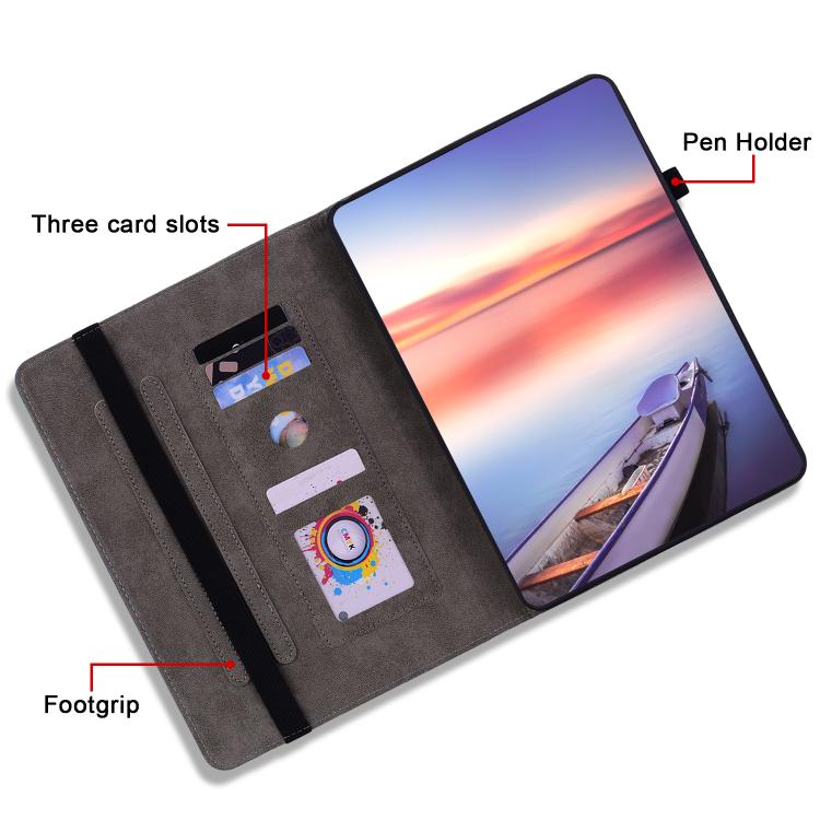 For Tecno Megapad 11 Butterfly Rose Embossed Leather Tablet Case(Purple) - Others by PMC TechLife | Online Shopping South Africa | PMC TechLife | Buy Now Pay Later Mobicred