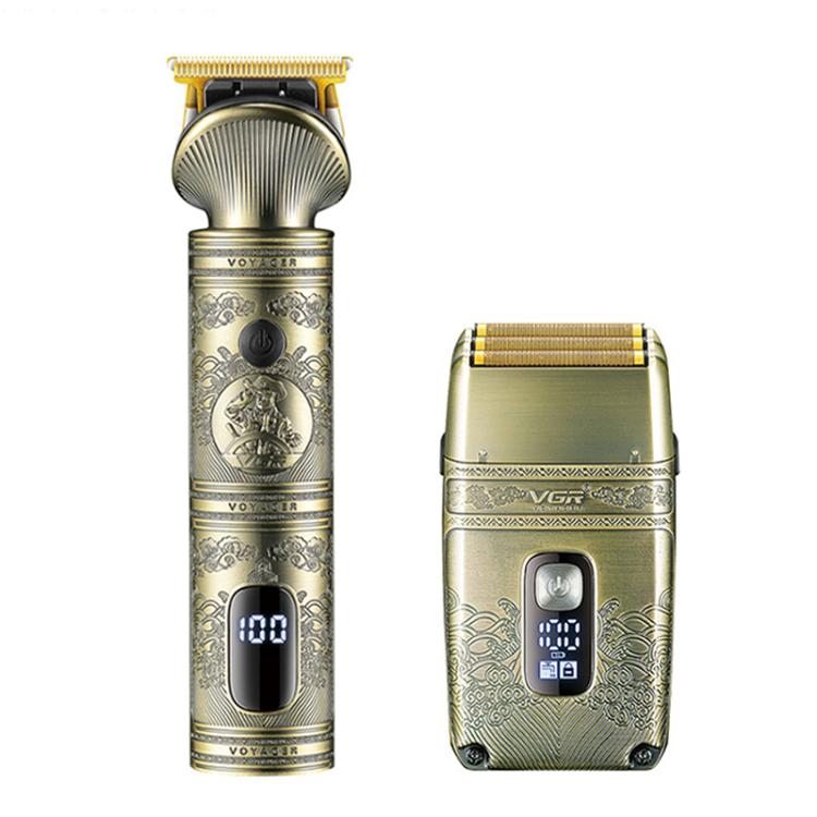 VGR V-649 USB Digital Display Electric Hair Clipper & Shaver Set(Gold) - free shipping - PMC TechLife - Order now!