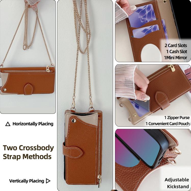 For Honor 200 Crossbody Chain Fishtail Litchi Leather Phone Case(Brown) - Honor Cases by PMC TechLife | Online Shopping South Africa | PMC TechLife | Buy Now Pay Later Mobicred