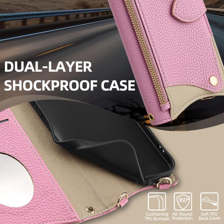 For Honor 200 Crossbody Chain Fishtail Litchi Leather Phone Case(Pink) - Honor Cases by PMC TechLife | Online Shopping South Africa | PMC TechLife | Buy Now Pay Later Mobicred