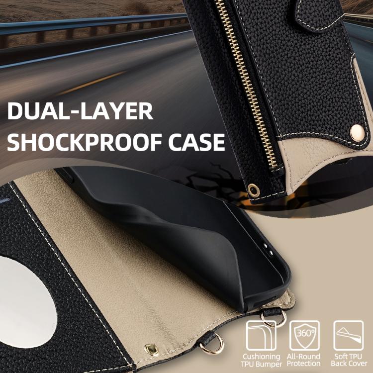 For Sharp Aquos wish4 Crossbody Chain Fishtail Litchi Leather Phone Case(Black) - More Brand by PMC TechLife | Online Shopping South Africa | PMC TechLife | Buy Now Pay Later Mobicred