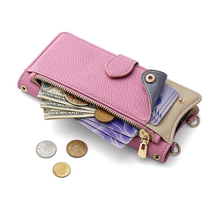 For Sharp Aquos wish4 Crossbody Chain Fishtail Litchi Leather Phone Case(Pink) - More Brand by PMC TechLife | Online Shopping South Africa | PMC TechLife | Buy Now Pay Later Mobicred
