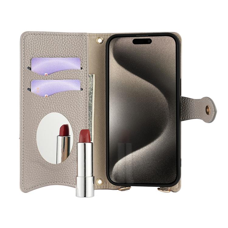 For Google Pixel 6a Crossbody Chain Fishtail Litchi Leather Phone Case(Grey) - Google Cases by PMC TechLife | Online Shopping South Africa | PMC TechLife | Buy Now Pay Later Mobicred