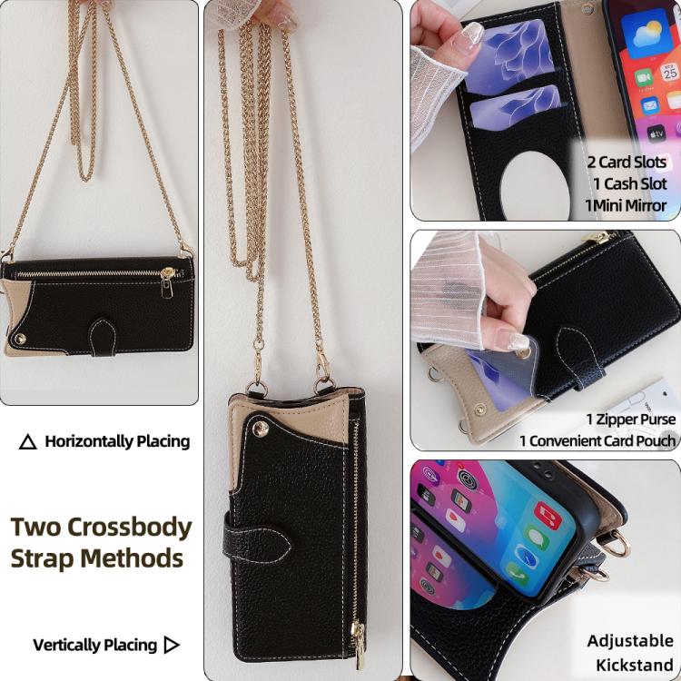 For Itel A50 Crossbody Chain Fishtail Litchi Leather Phone Case(Black) - More Brand by PMC TechLife | Online Shopping South Africa | PMC TechLife | Buy Now Pay Later Mobicred