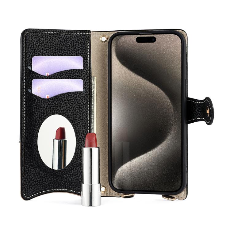 For Tecno Camon 30 Pro Crossbody Chain Fishtail Litchi Leather Phone Case(Black) - Tecno Cases by PMC TechLife | Online Shopping South Africa | PMC TechLife | Buy Now Pay Later Mobicred
