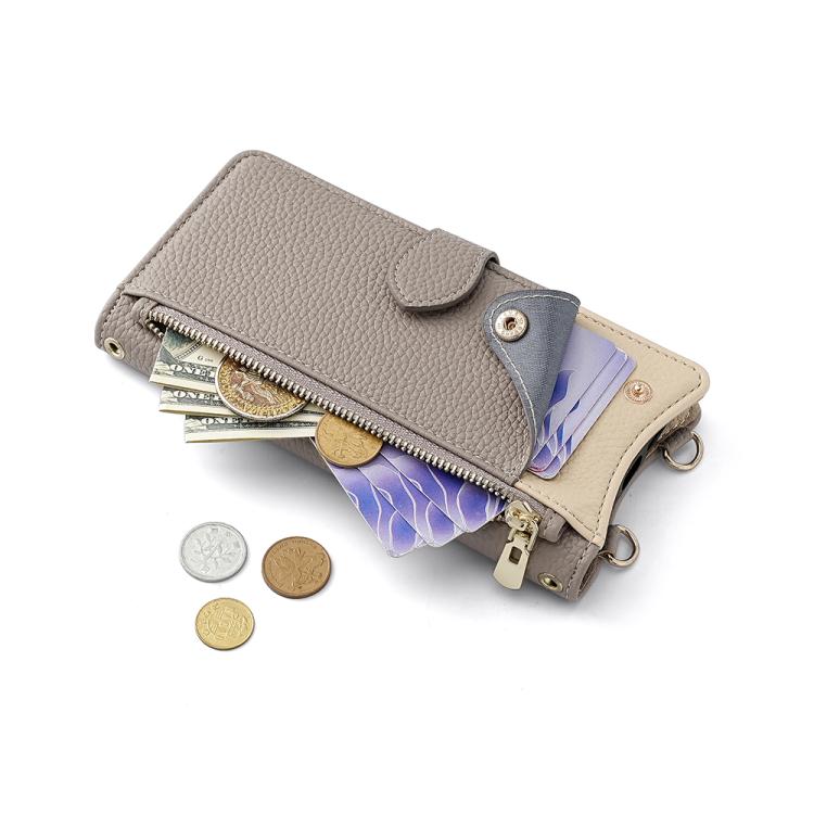 For Tecno Camon 30 Pro Crossbody Chain Fishtail Litchi Leather Phone Case(Grey) - Tecno Cases by PMC TechLife | Online Shopping South Africa | PMC TechLife | Buy Now Pay Later Mobicred