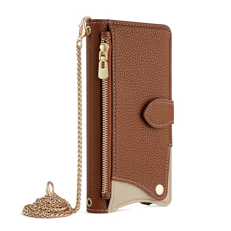 For OnePlus Ace 3 Pro Crossbody Chain Fishtail Litchi Leather Phone Case(Brown) - OnePlus Cases by PMC TechLife | Online Shopping South Africa | PMC TechLife | Buy Now Pay Later Mobicred