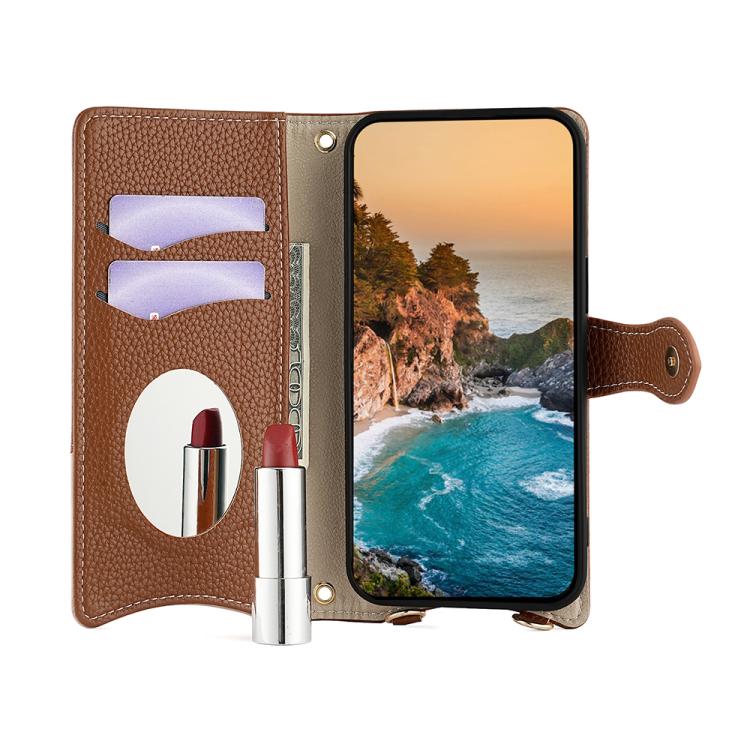 For OnePlus Ace 3 Pro Crossbody Chain Fishtail Litchi Leather Phone Case(Brown) - OnePlus Cases by PMC TechLife | Online Shopping South Africa | PMC TechLife | Buy Now Pay Later Mobicred