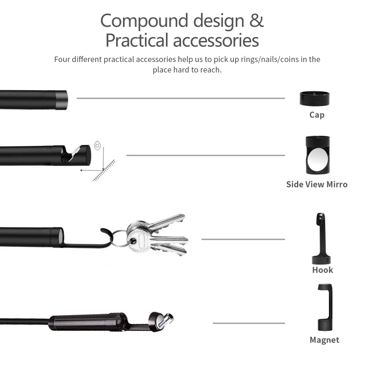 5.5mm 1080P IP68 Water-resistant 4.3 inch Screen Single Camera Digital Endoscope, Line Length:2m -  by PMC Jewellery | Online Shopping South Africa | PMC Jewellery | Buy Now Pay Later Mobicred