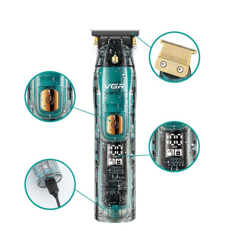 VGR V-961 IPX7 LED Digital Display USB Electric Hair Clipper(Black) - free shipping - PMC TechLife - Order now!