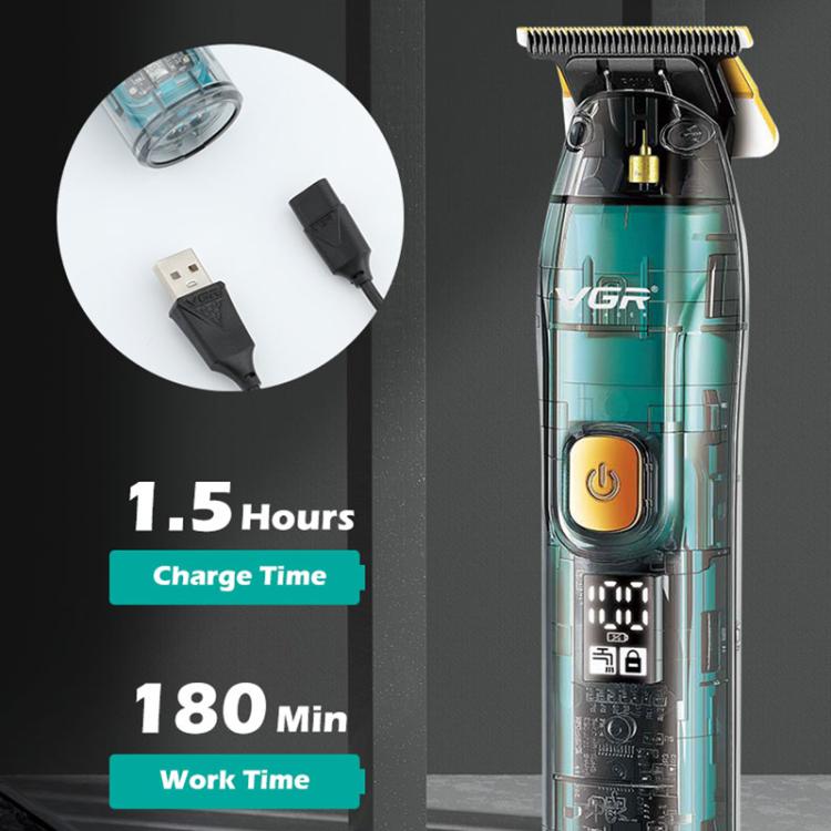 VGR V-961 IPX7 LED Digital Display USB Electric Hair Clipper(Black) - free shipping - PMC TechLife - Order now!