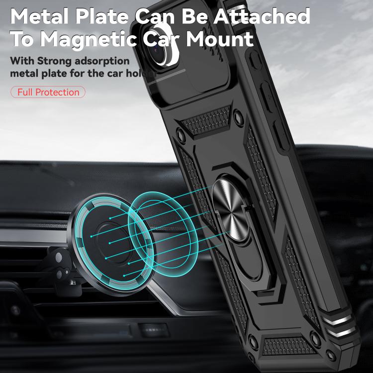 For iPhone 16e Sliding Camshield Holder Phone Case(Black) - iPhone 16e Cases by PMC TechLife | Online Shopping South Africa | PMC TechLife | Buy Now Pay Later Mobicred