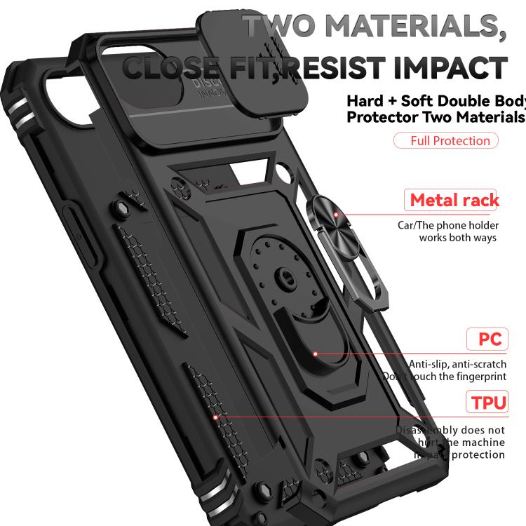 For iPhone 16e Sliding Camshield Holder Phone Case(Black) - iPhone 16e Cases by PMC TechLife | Online Shopping South Africa | PMC TechLife | Buy Now Pay Later Mobicred