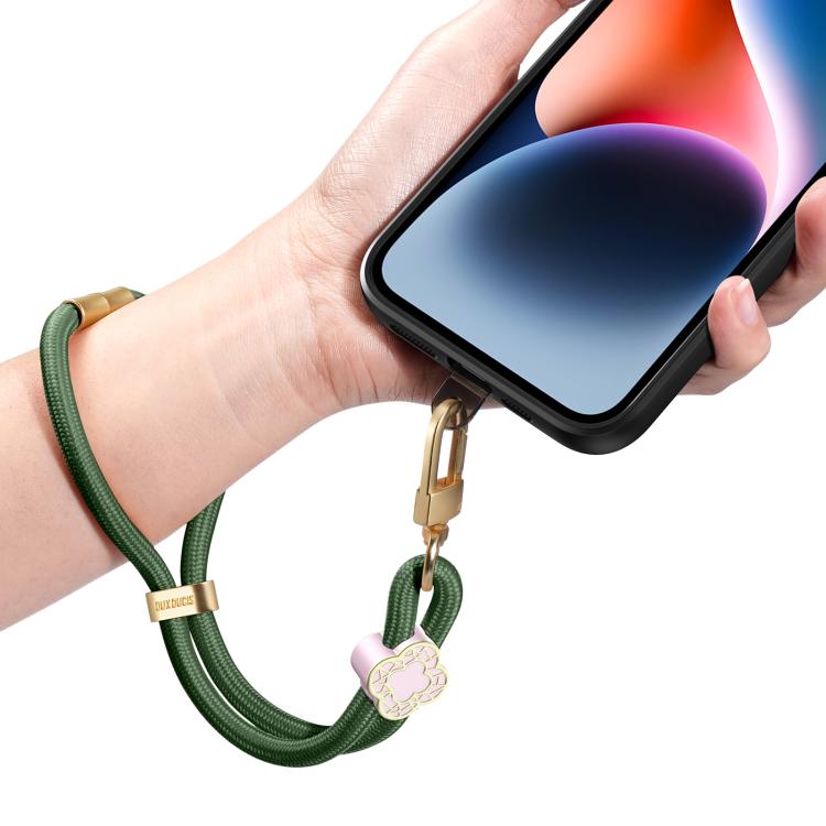 DUX DUCIS Garden Series Begonia Pattern Adjustable Short Phone Lanyard(Army Green) - Lanyards & Wrist Straps by DUX DUCIS | Online Shopping South Africa | PMc TechLife | Buy Now Pay Later Mobicred