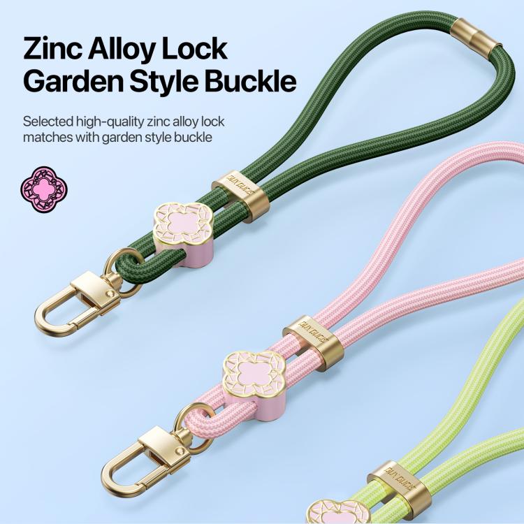DUX DUCIS Garden Series Begonia Pattern Adjustable Short Phone Lanyard(Army Green) - Lanyards & Wrist Straps by DUX DUCIS | Online Shopping South Africa | PMc TechLife | Buy Now Pay Later Mobicred