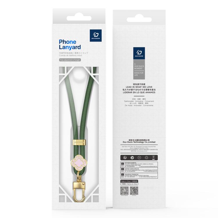 DUX DUCIS Garden Series Begonia Pattern Adjustable Short Phone Lanyard(Army Green) - Lanyards & Wrist Straps by DUX DUCIS | Online Shopping South Africa | PMc TechLife | Buy Now Pay Later Mobicred