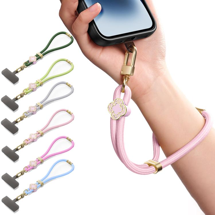 DUX DUCIS Garden Series Begonia Pattern Adjustable Short Phone Lanyard(Army Green) - Lanyards & Wrist Straps by DUX DUCIS | Online Shopping South Africa | PMc TechLife | Buy Now Pay Later Mobicred