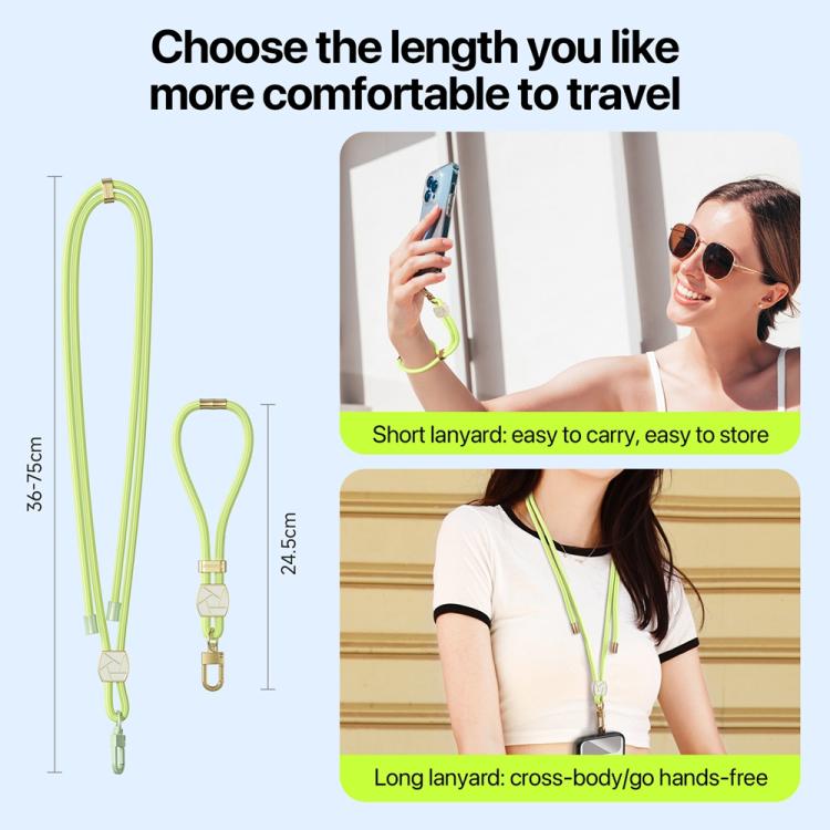DUX DUCIS Garden Series Broken Ice Pattern Adjustable Short Phone Lanyard(Green Yellow) - Lanyards & Wrist Straps by DUX DUCIS | Online Shopping South Africa | PMc TechLife | Buy Now Pay Later Mobicred