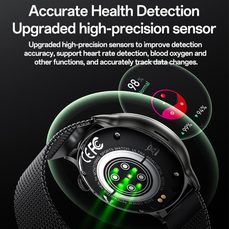 Yesido IO28 Smart Watch, 1.51 inch Screen, Support BT Call / Heart Rate(Black) - free shipping - PMC TechLife - Order now!