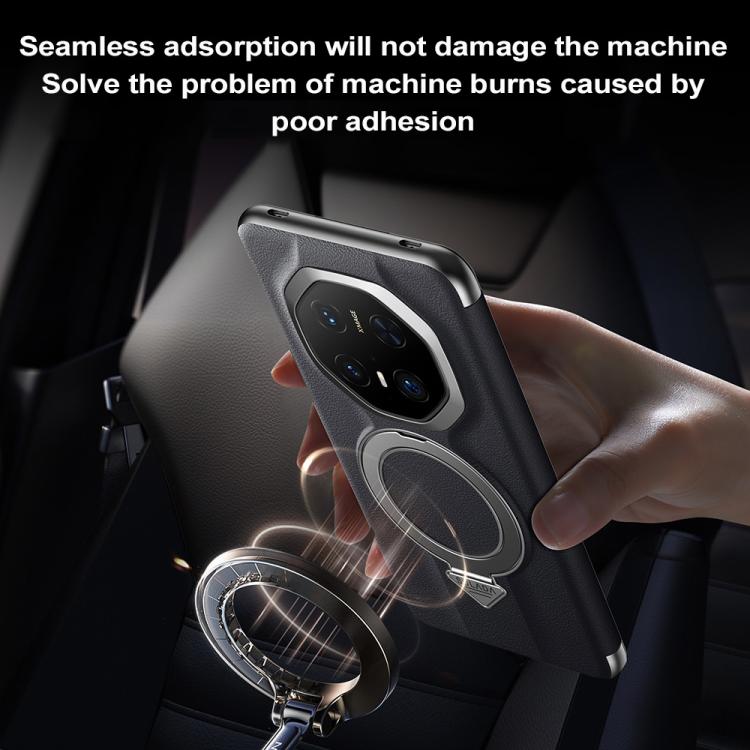 For Huawei Mate 70 RS Ultimate SULADA Smart View Window MagSafe Magnetic Holder Leather Phone Case(Black) - Huawei Cases by SULADA | Online Shopping South Africa | PMC TechLife | Buy Now Pay Later Mobicred