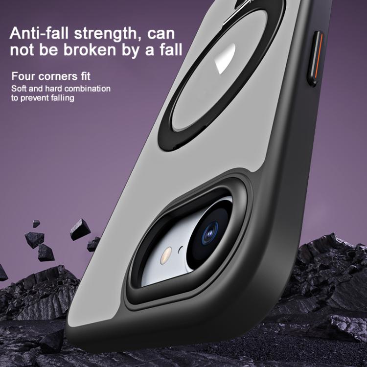 For iPhone 16e Airbag MagSafe Shockproof Frosted Phone Case with Fold Holder(Blue) - iPhone 16e Cases by PMC TechLife | Online Shopping South Africa | PMC TechLife | Buy Now Pay Later Mobicred