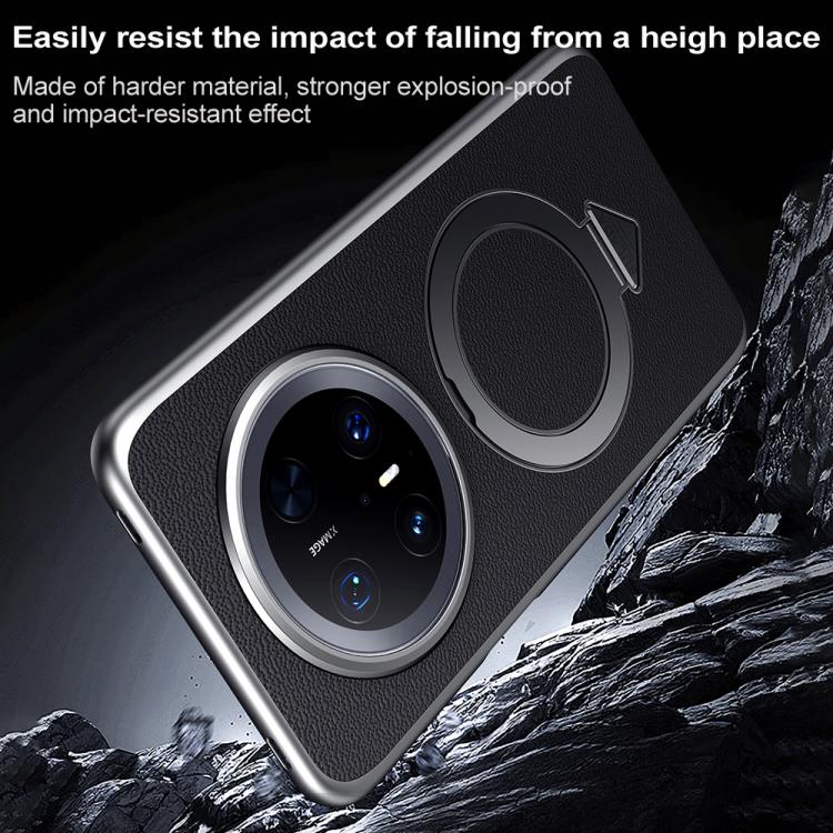 For Huawei Mate 70 SULADA Top Grain Leather MagSafe Magnetic Holder Phone Case(Blue) - Huawei Cases by SULADA | Online Shopping South Africa | PMC TechLife | Buy Now Pay Later Mobicred
