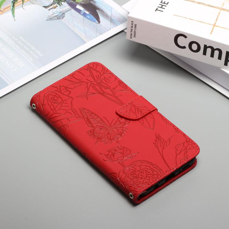 For Tecno Spark 40C Skin Feel Butterfly Embossed Flip Leather Phone Case(Red) - free shipping - PMC TechLife - Order now!