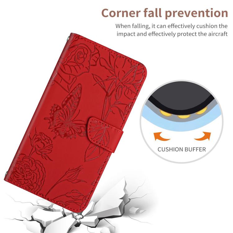 For Tecno Spark 40C Skin Feel Butterfly Embossed Flip Leather Phone Case(Red) - free shipping - PMC TechLife - Order now!