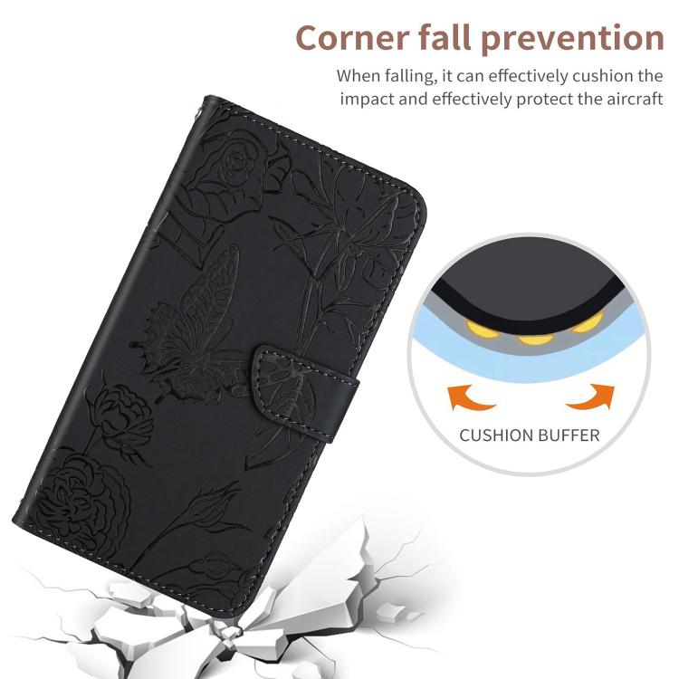 For Tecno Pova 7 5G Skin Feel Butterfly Embossed Flip Leather Phone Case(Black) - free shipping - PMC TechLife - Order now!