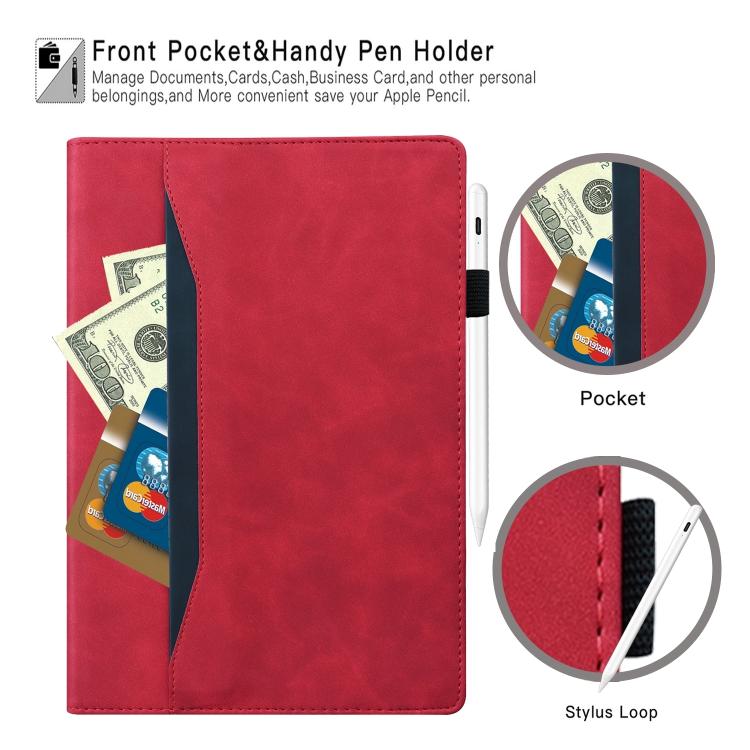 For Tecno Megapad 11 2024 Splicing Shockproof Leather Tablet Case(Red) - Others by PMC TechLife | Online Shopping South Africa | PMC TechLife | Buy Now Pay Later Mobicred