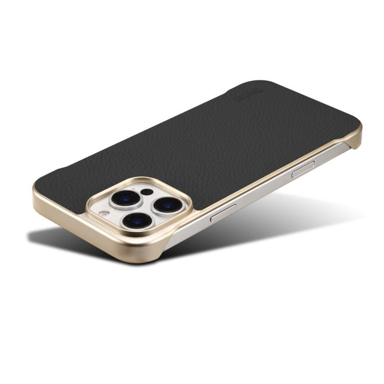 For iPhone 14 Pro Denior A20 Genuine Leather Litchi Texture MagSafe Frameless Phone Case(Black) - free shipping - PMc TechLife - Order now!