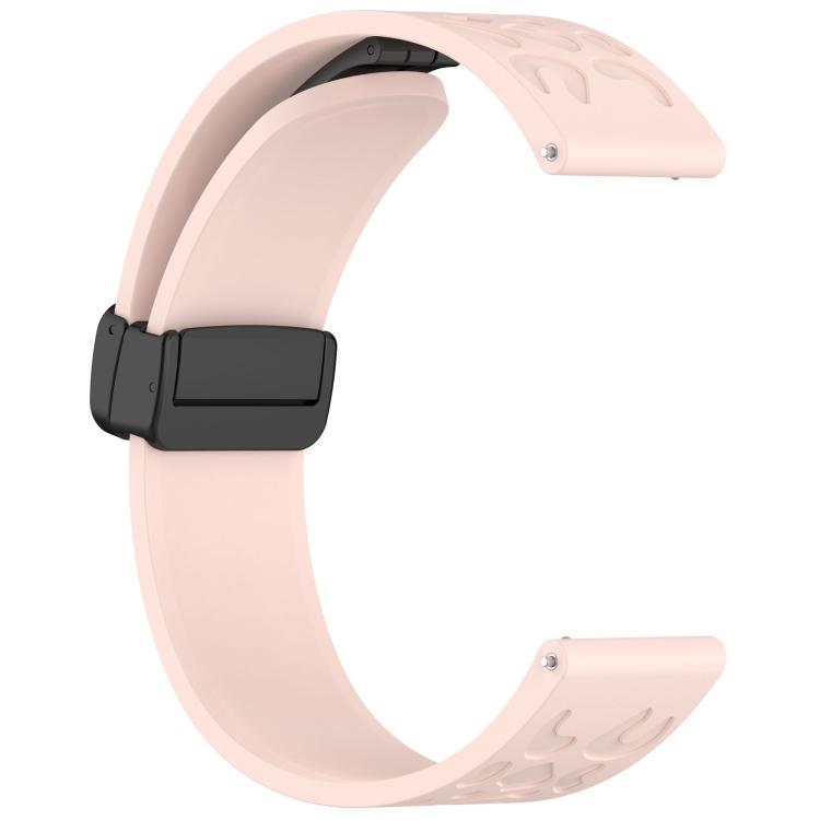 18mm Kalebol Universal Leopard Print Magnetic Folding Buckle Silicone Strap(Pink) - 22mm Bands by Kalebol | Online Shopping South Africa | PMc TechLife | Buy Now Pay Later Mobicred